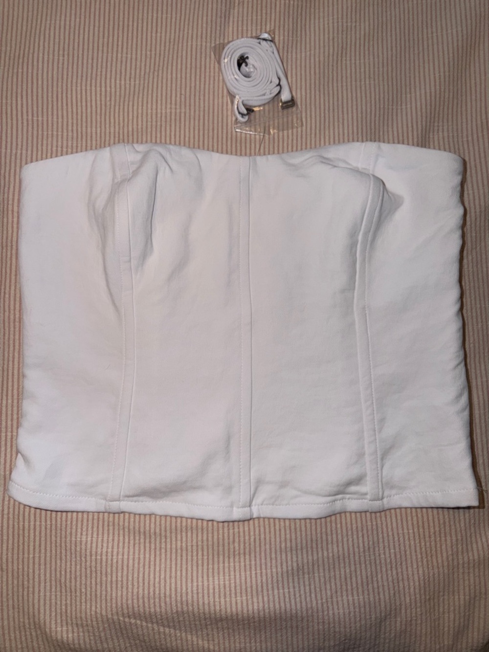 Abercrombie & Fitch White Strapless Corset Top with Removable Straps
